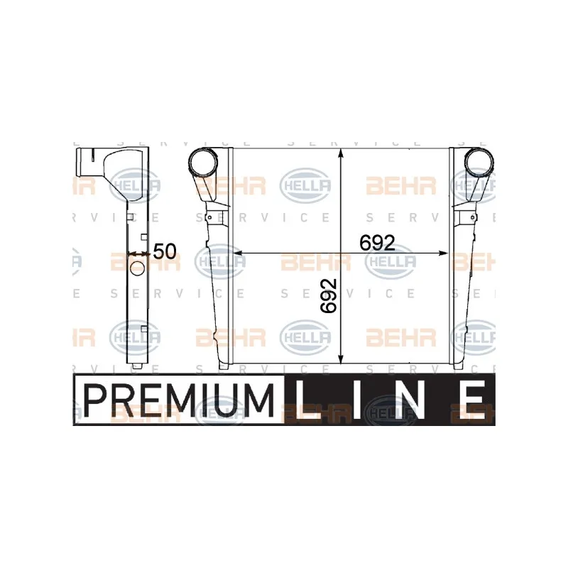 Intercooler, échangeur HELLA 8ML 376 758-171