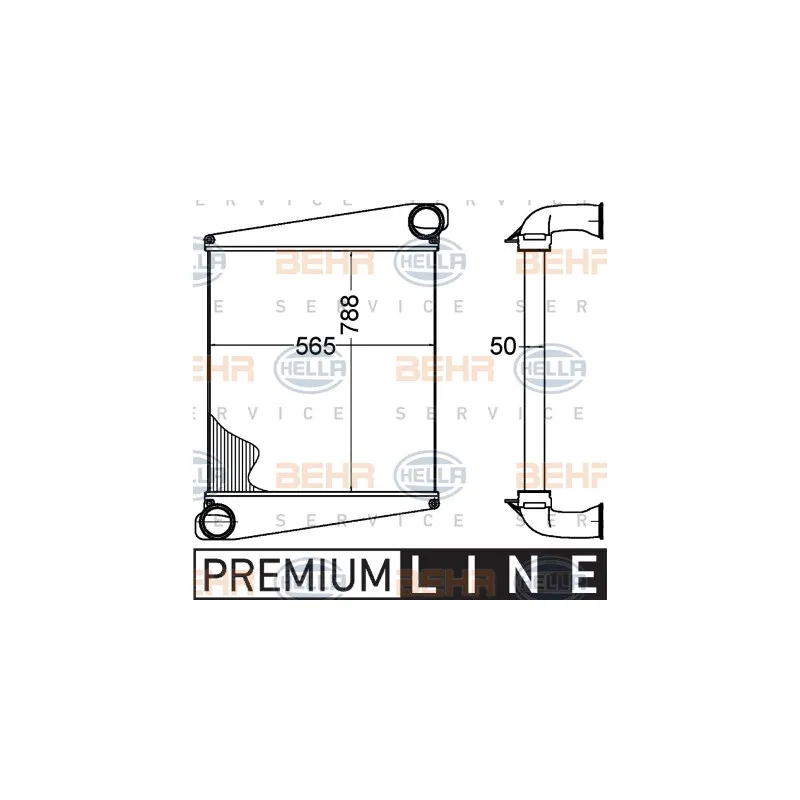 Intercooler, échangeur HELLA 8ML 376 758-211