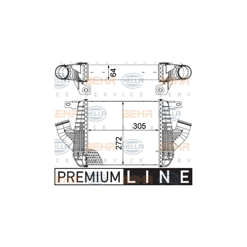 Intercooler, échangeur HELLA 8ML 376 751-231