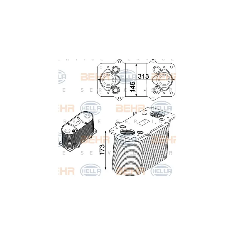 Intercooler, échangeur HELLA 8ML 376 750-511