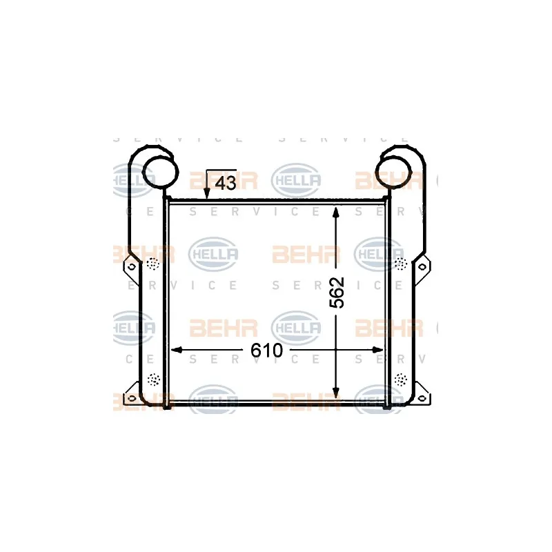 Intercooler, échangeur HELLA 8ML 376 776-671