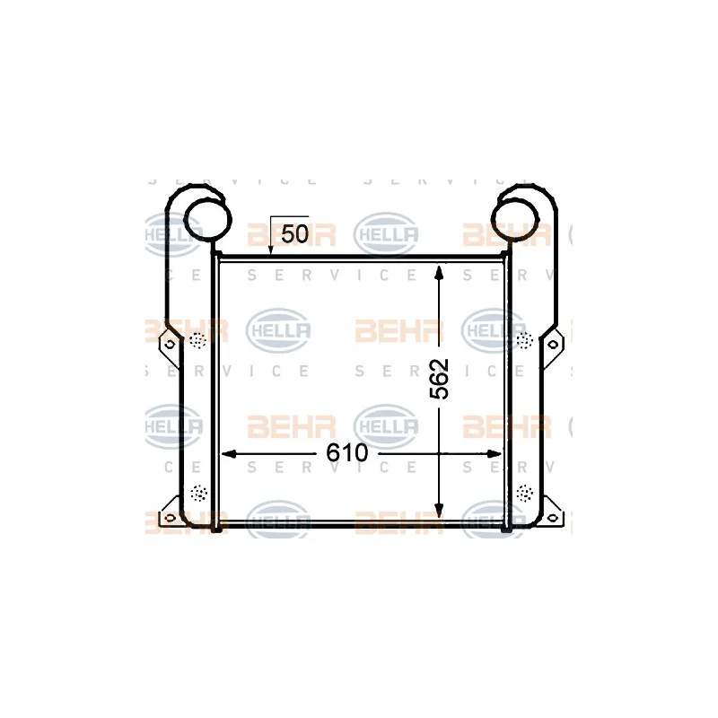 Intercooler, échangeur HELLA 8ML 376 776-681