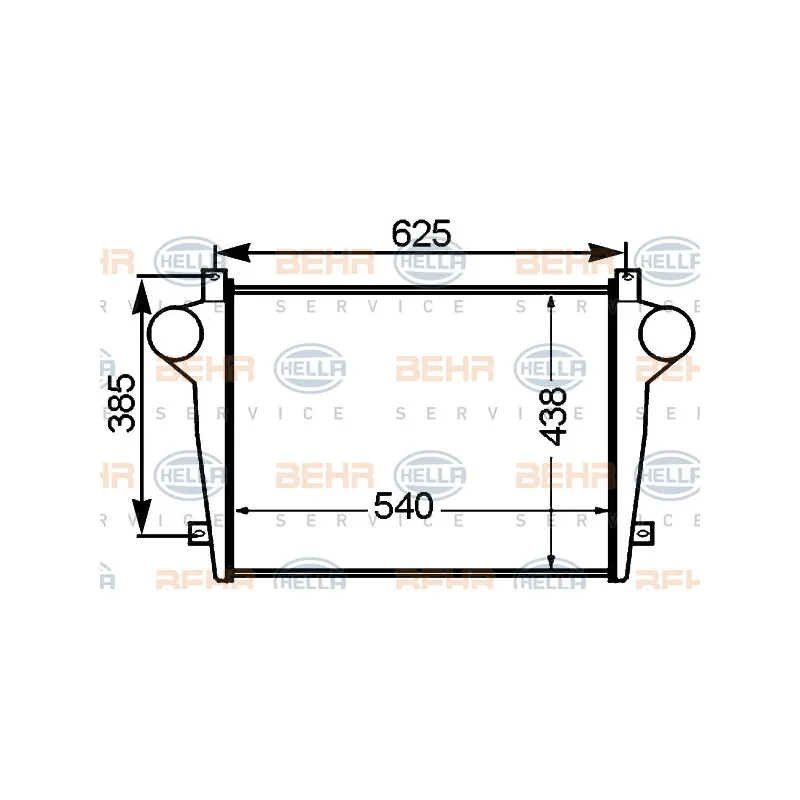 Intercooler, échangeur HELLA 8ML 376 776-751
