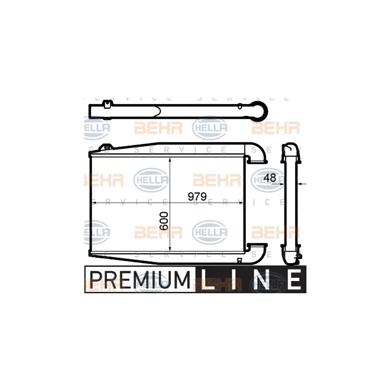 Intercooler, échangeur HELLA 8ML 376 792-011