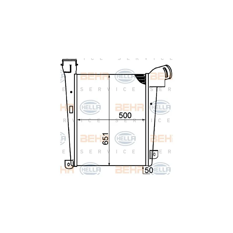 Intercooler, échangeur HELLA 8ML 376 792-061