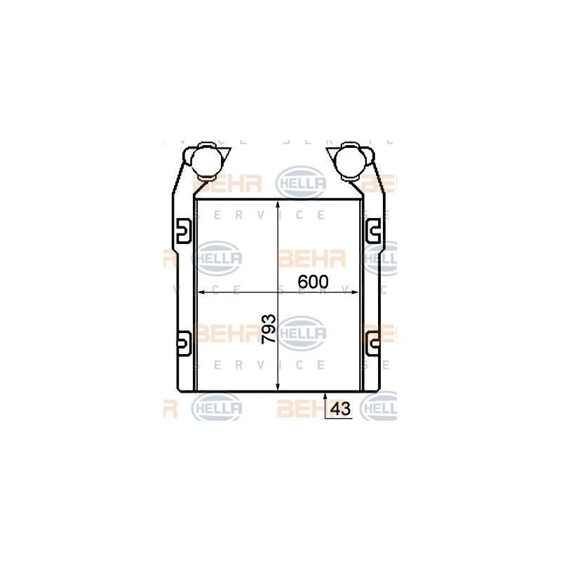Intercooler, échangeur HELLA 8ML 376 792-031