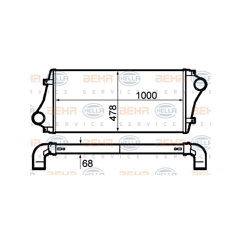 Intercooler, échangeur HELLA 8ML 376 792-051