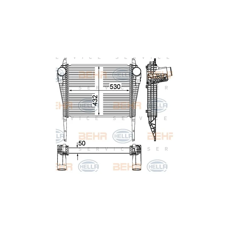 Intercooler, échangeur HELLA 8ML 376 715-241