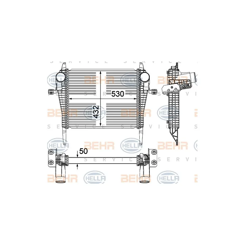 Intercooler, échangeur HELLA 8ML 376 714-261