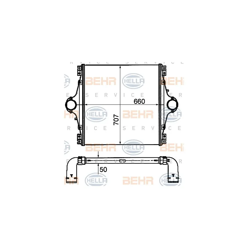 Intercooler, échangeur HELLA 8ML 376 906-341