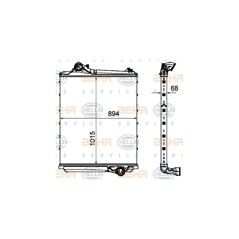 Intercooler, échangeur HELLA 8ML 376 906-371