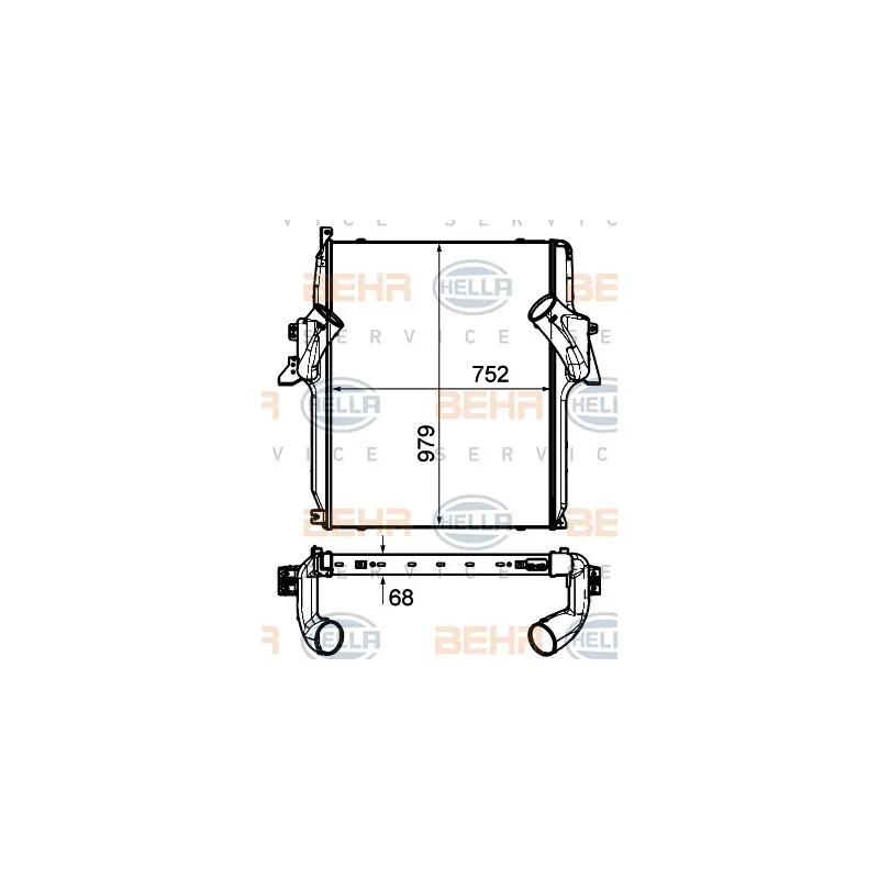 Intercooler, échangeur HELLA 8ML 376 906-351