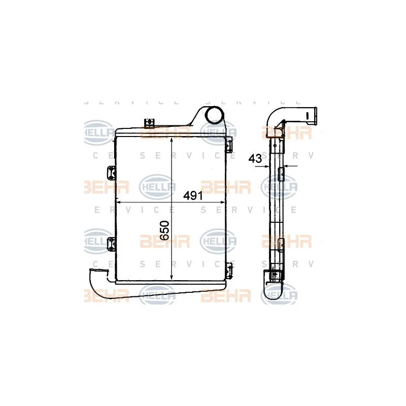 Intercooler, échangeur HELLA 8ML 376 906-361