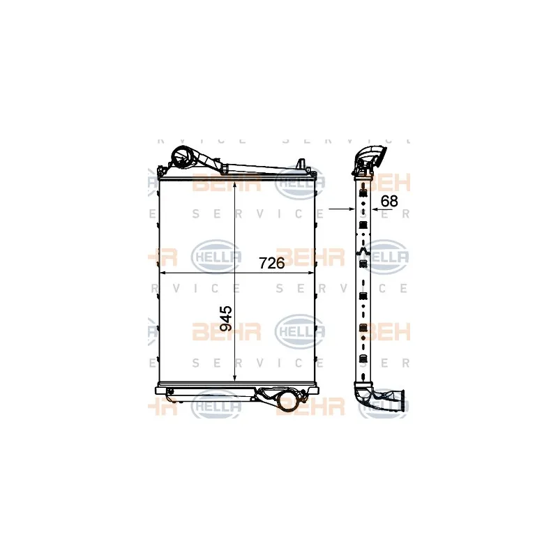 Intercooler, échangeur HELLA 8ML 376 906-381