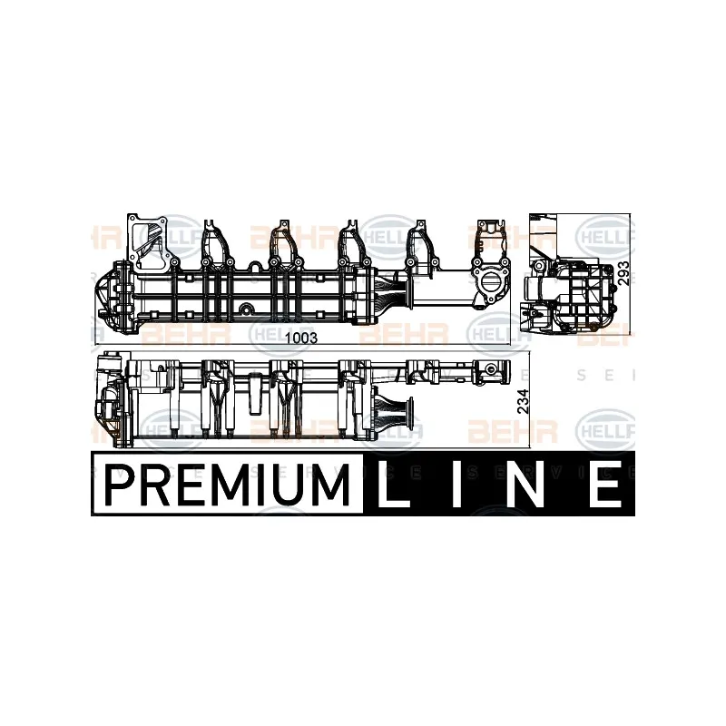 Radiateur, réaspiration des gaz d'échappement HELLA 8ME 376 745-401