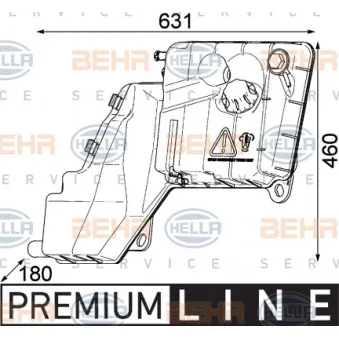 Vase d'expansion, liquide de refroidissement HELLA