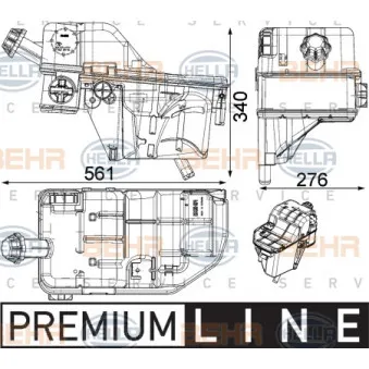 Vase d'expansion, liquide de refroidissement HELLA