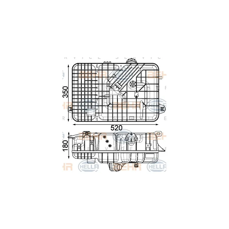 Vase d'expansion, liquide de refroidissement HELLA 8MA 376 923-791