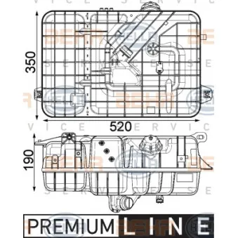 Vase d'expansion, liquide de refroidissement HELLA