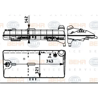 Vase d'expansion, liquide de refroidissement HELLA