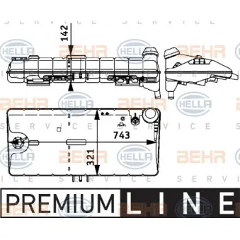 Vase d'expansion, liquide de refroidissement HELLA