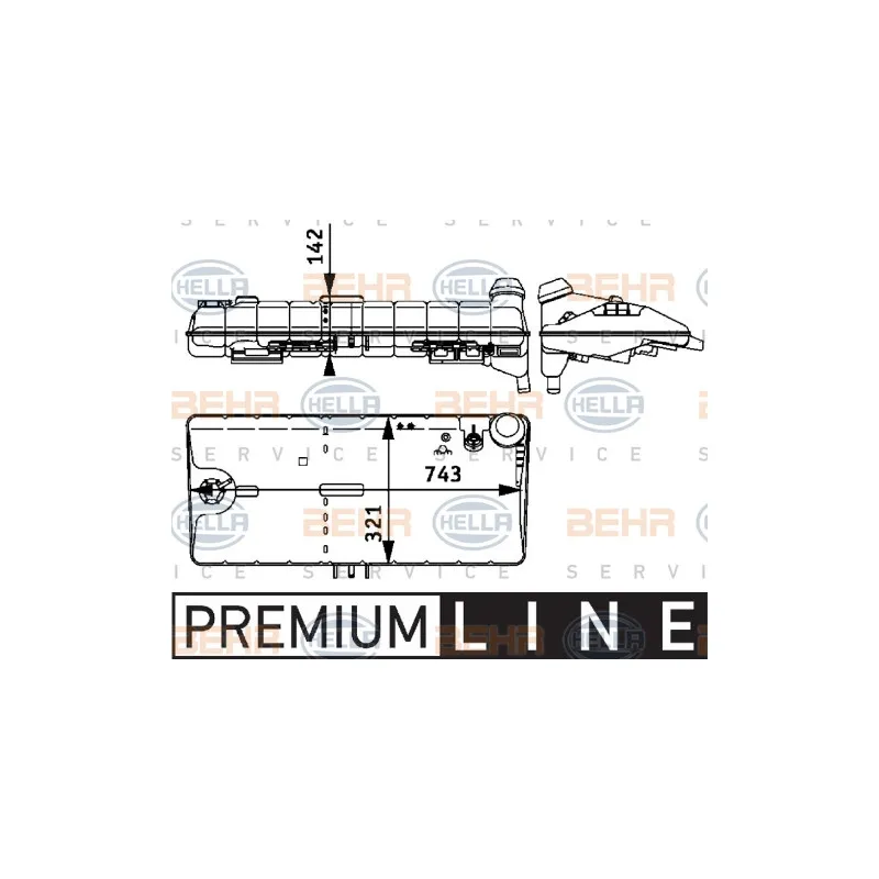 Vase d'expansion, liquide de refroidissement HELLA 8MA 376 705-381