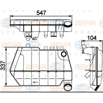 Vase d'expansion, liquide de refroidissement HELLA