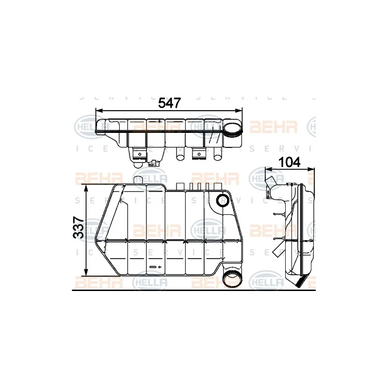 Vase d'expansion, liquide de refroidissement HELLA 8MA 376 731-634