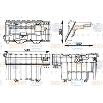 Vase d'expansion, liquide de refroidissement HELLA