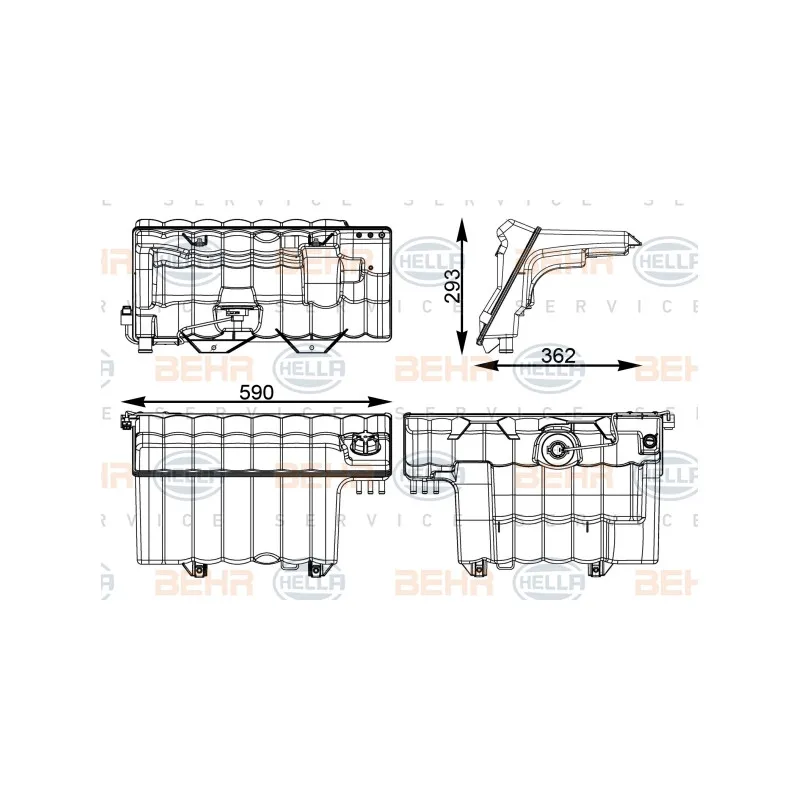 Vase d'expansion, liquide de refroidissement HELLA 8MA 376 733-744