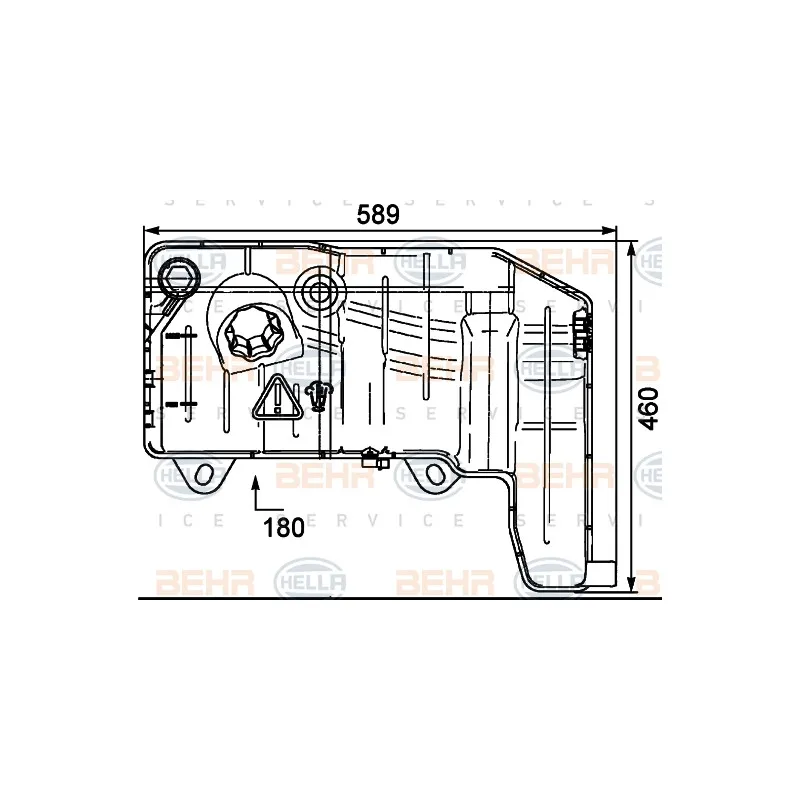 Vase d'expansion, liquide de refroidissement HELLA 8MA 376 705-514