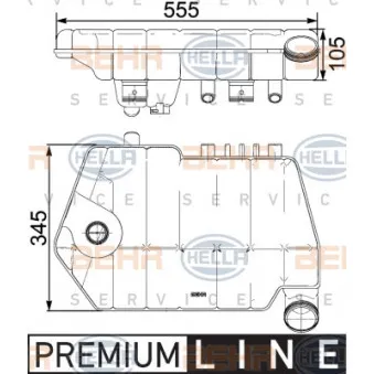 Vase d'expansion, liquide de refroidissement HELLA