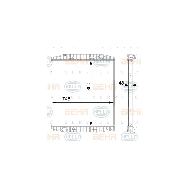 Radiateur, refroidissement du moteur HELLA 8MK 376 702-874