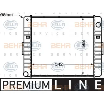 Radiateur, refroidissement du moteur HELLA 8MK 376 704-611
