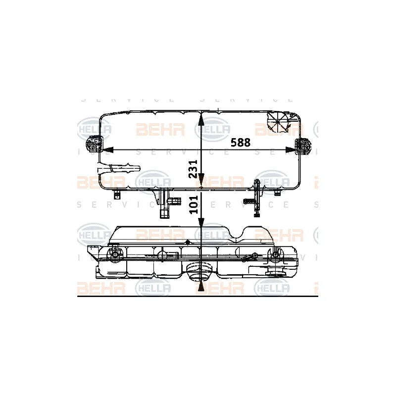 Vase d'expansion, liquide de refroidissement HELLA 8MA 376 705-314