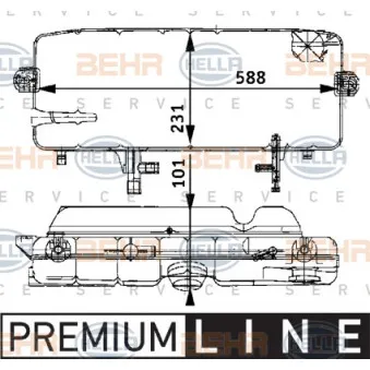 Vase d'expansion, liquide de refroidissement HELLA