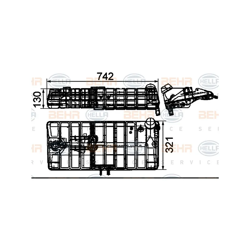 Vase d'expansion, liquide de refroidissement HELLA 8MA 376 705-344