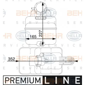 Vase d'expansion, liquide de refroidissement HELLA