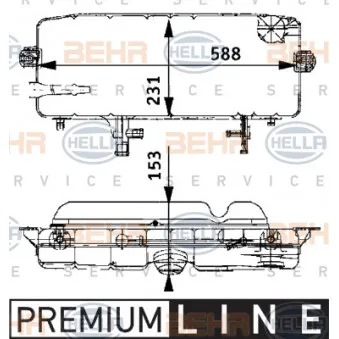 Vase d'expansion, liquide de refroidissement HELLA