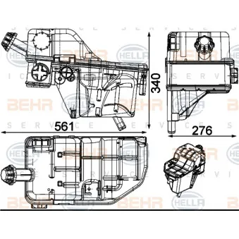 Vase d'expansion, liquide de refroidissement HELLA