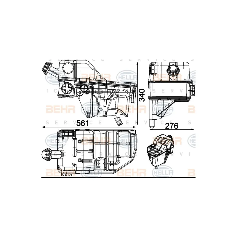 Vase d'expansion, liquide de refroidissement HELLA 8MA 376 705-084