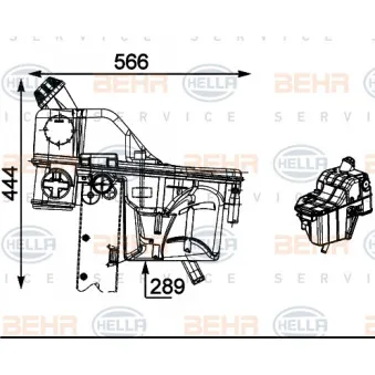 Vase d'expansion, liquide de refroidissement HELLA