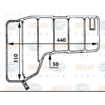 Vase d'expansion, liquide de refroidissement HELLA
