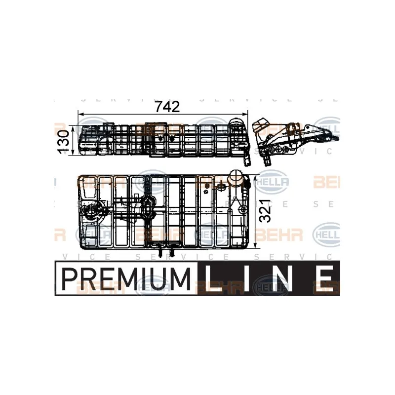 Vase d'expansion, liquide de refroidissement HELLA 8MA 376 705-241