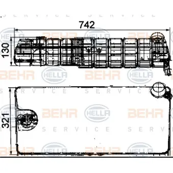 Vase d'expansion, liquide de refroidissement HELLA