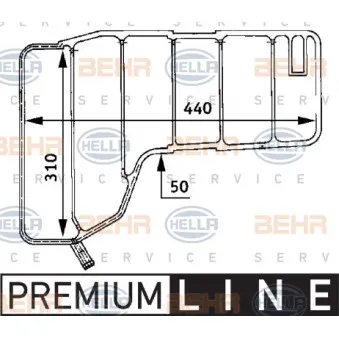 Vase d'expansion, liquide de refroidissement HELLA