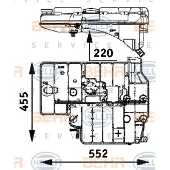 Vase d'expansion, liquide de refroidissement HELLA
