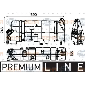 Vase d'expansion, liquide de refroidissement HELLA 8MA 376 705-261