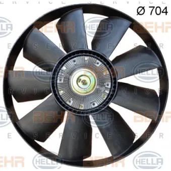 Ventilateur, refroidissement du moteur HELLA 8MV 376 702-061