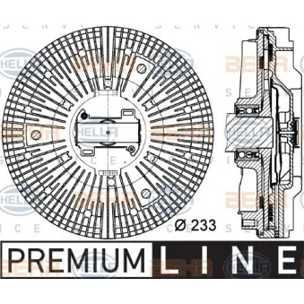 Embrayage, ventilateur de radiateur HELLA
